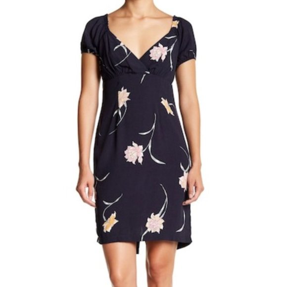 ASTR The Label Dark Blue Floral Print Dress - Picture 2 of 4